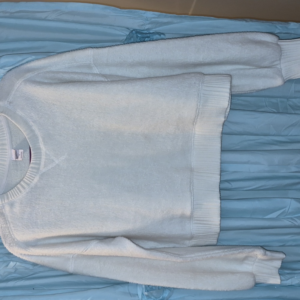 Auden Cream Fuzzy Lounge Cozy Cream Loungewear Sweatshirt Sz S